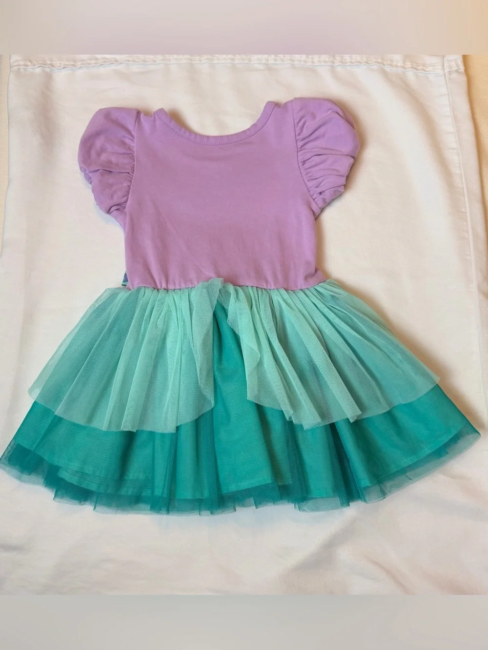 NWOT Disney Princess Ariel Tutu Dress 12M Puff Sleeve The Little Mermaid